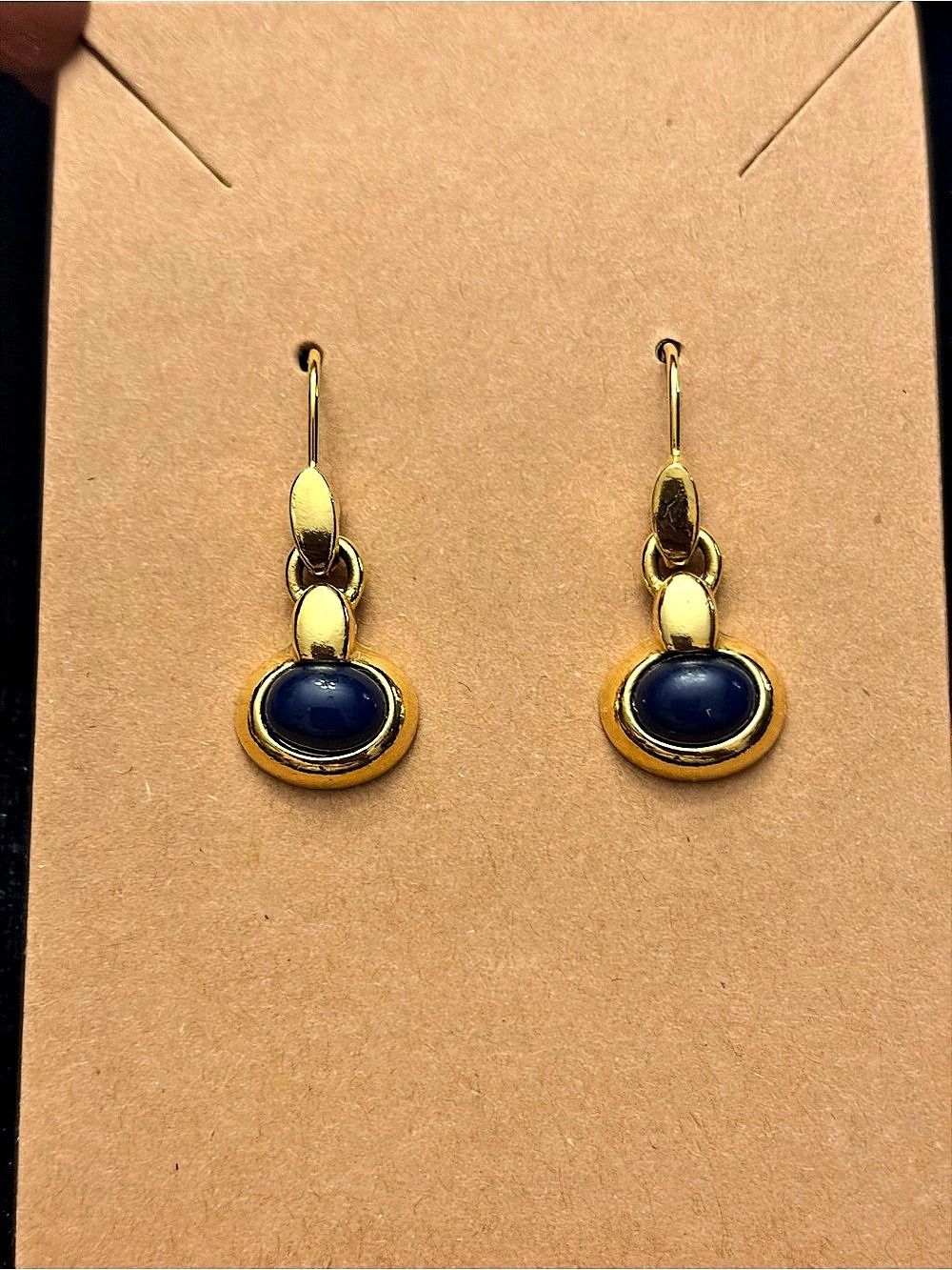 Blue & Gold Drop Earrings Like New